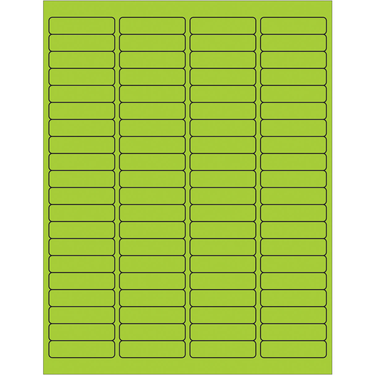 1 15/16 x 1/2" Fluorescent Green Rectangle Laser Labels