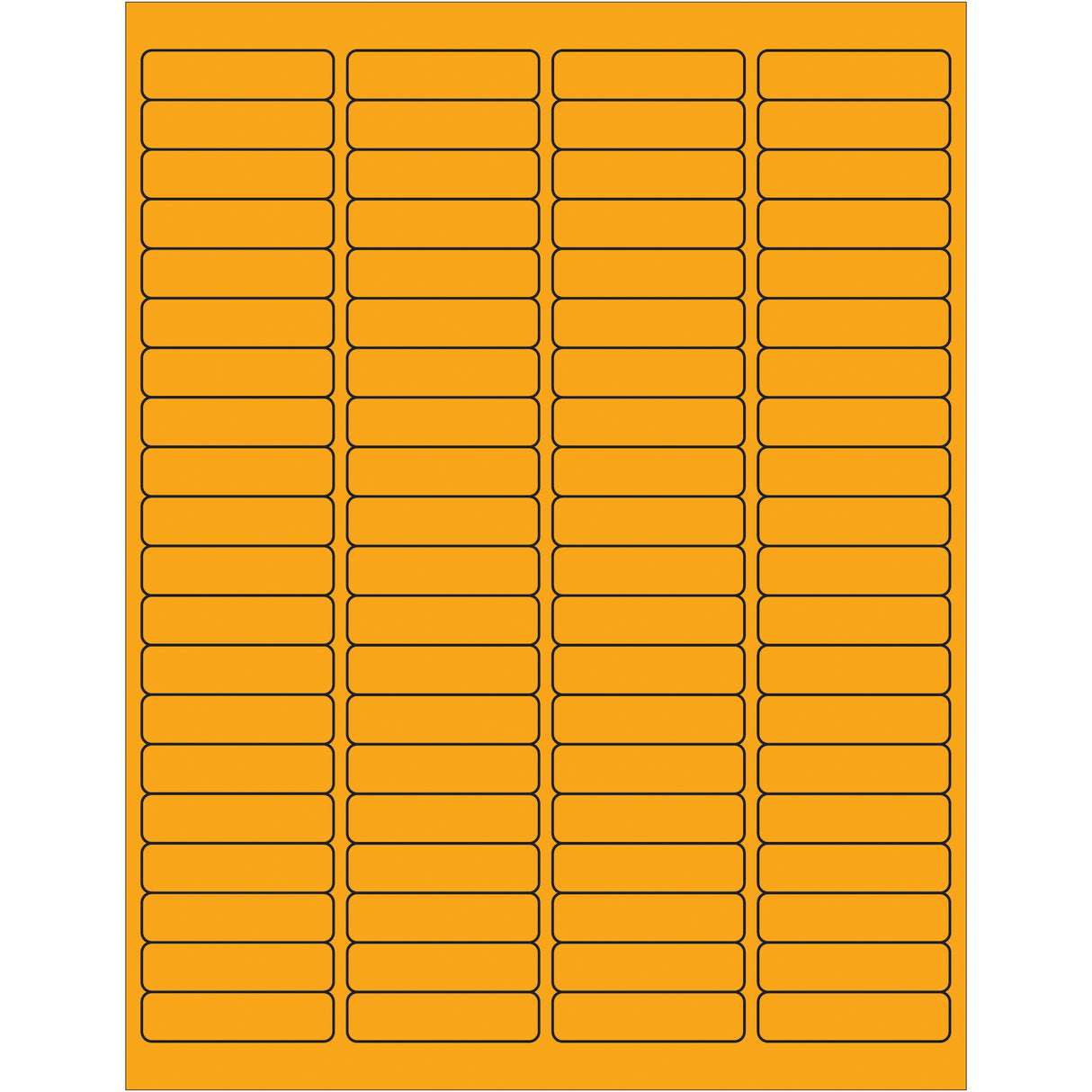 1 15/16 x 1/2" Fluorescent Orange Rectangle Laser Labels