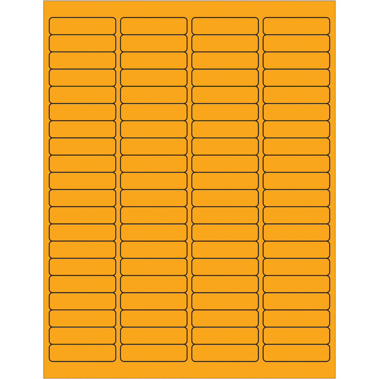 1 15/16 x 1/2" Fluorescent Orange Rectangle Laser Labels