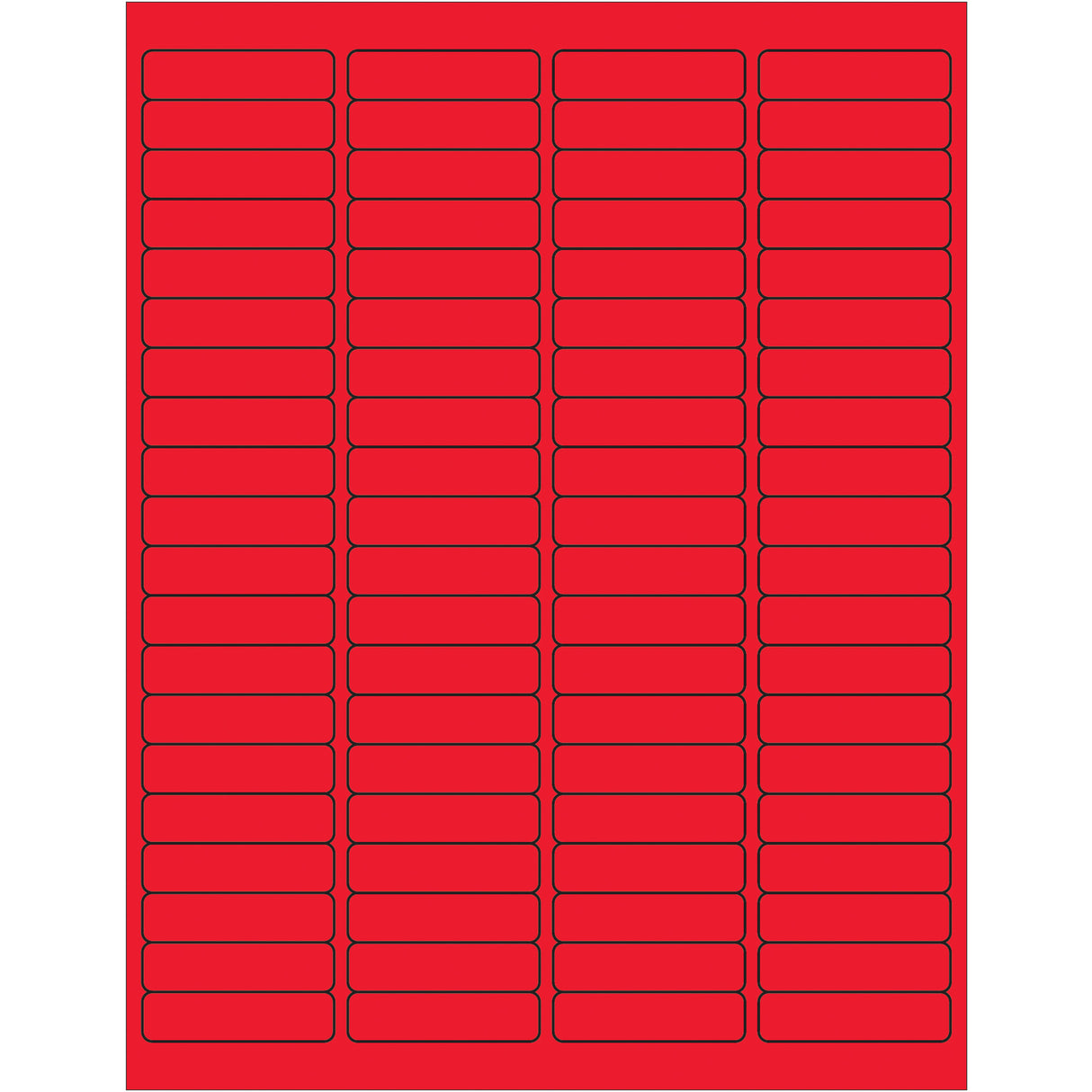 1 15/16 x 1/2" Fluorescent Red Rectangle Laser Labels