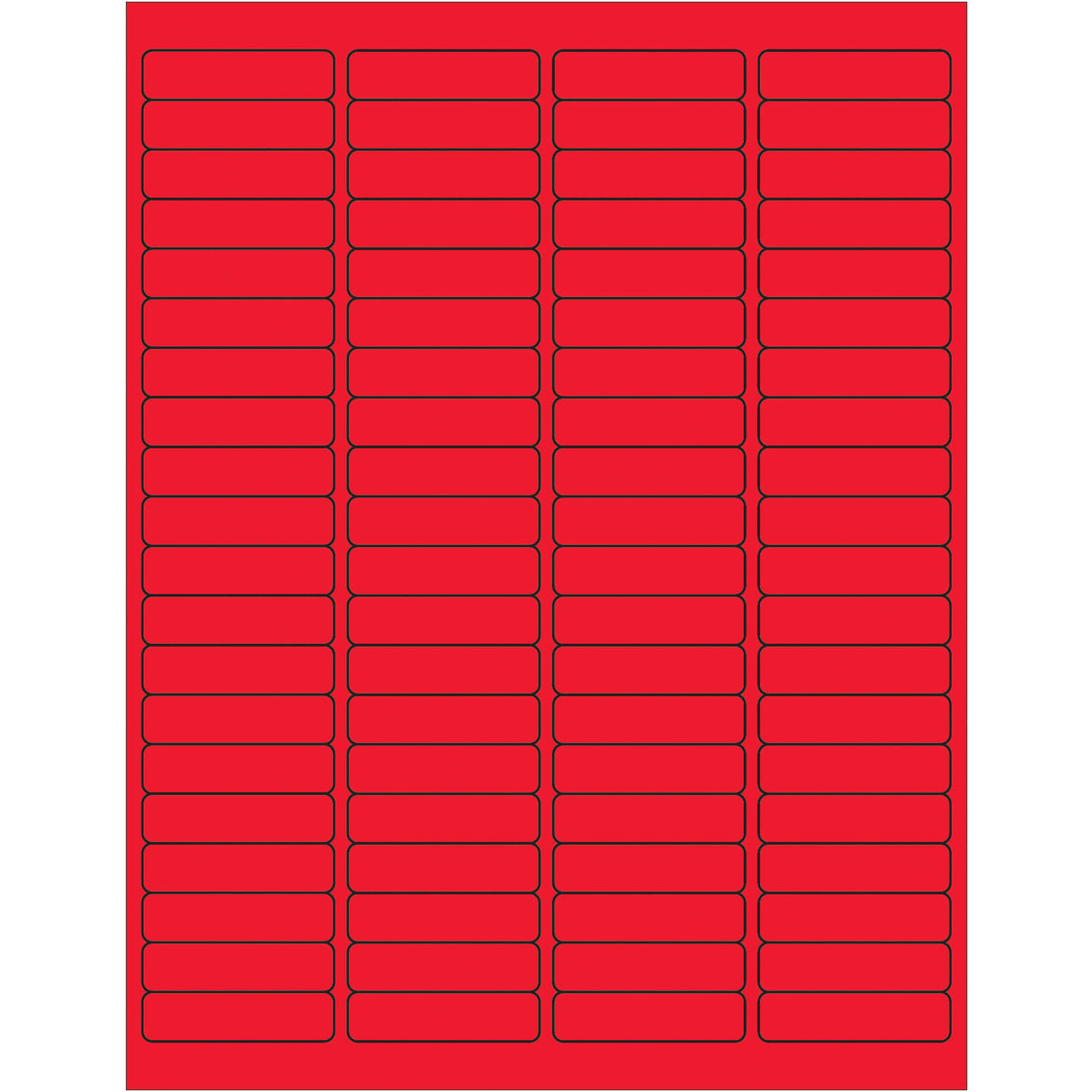 1 15/16 x 1/2" Fluorescent Red Rectangle Laser Labels