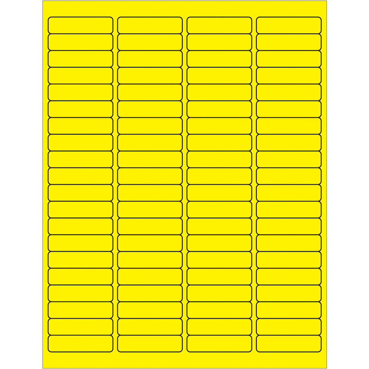 1 15/16 x 1/2" Fluorescent Yellow Rectangle Laser Labels