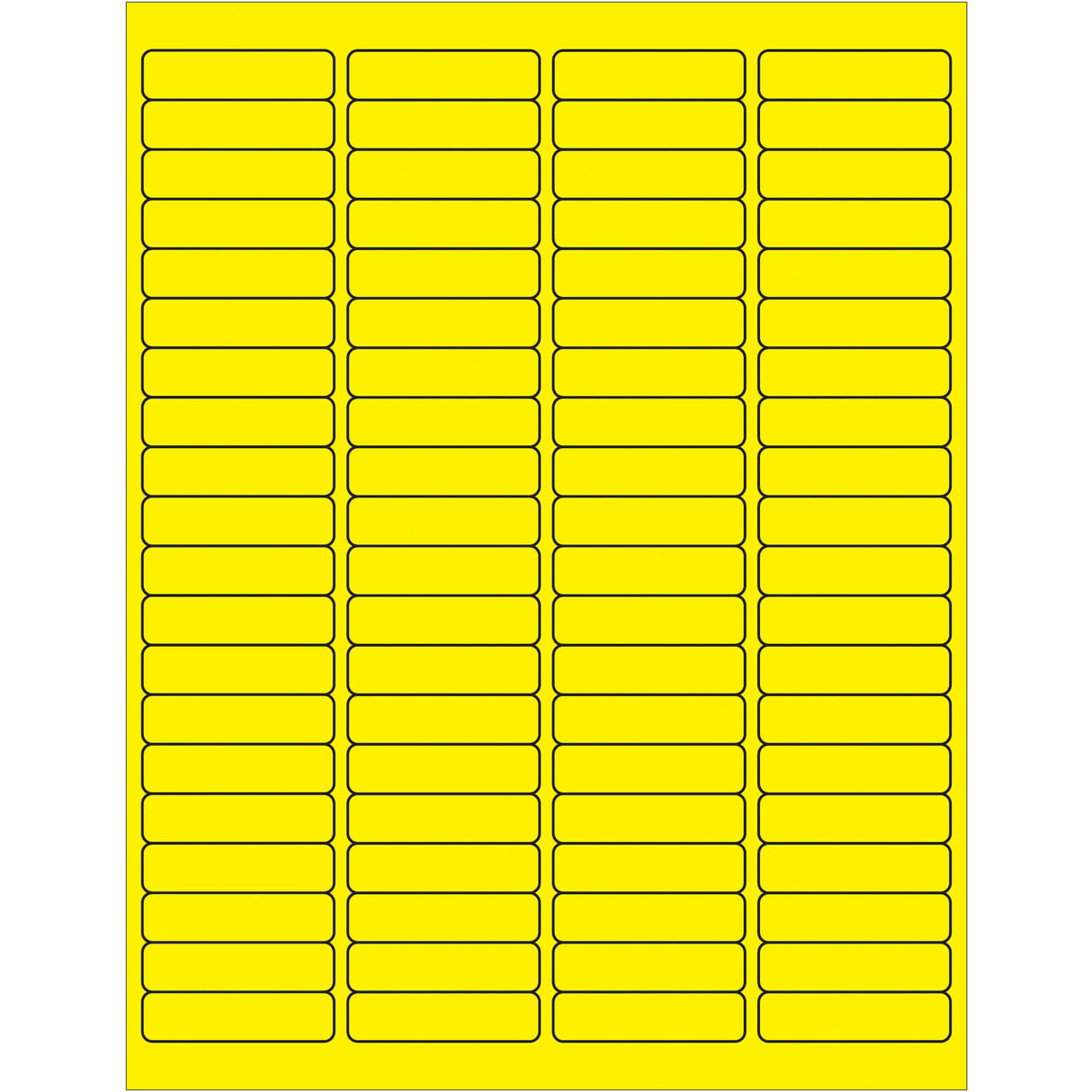 1 15/16 x 1/2" Fluorescent Yellow Rectangle Laser Labels