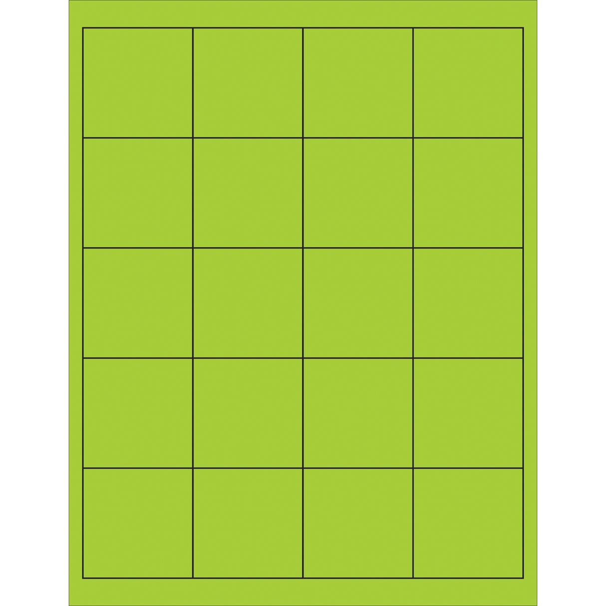2 x 2" Fluorescent Green Rectangle Laser Labels