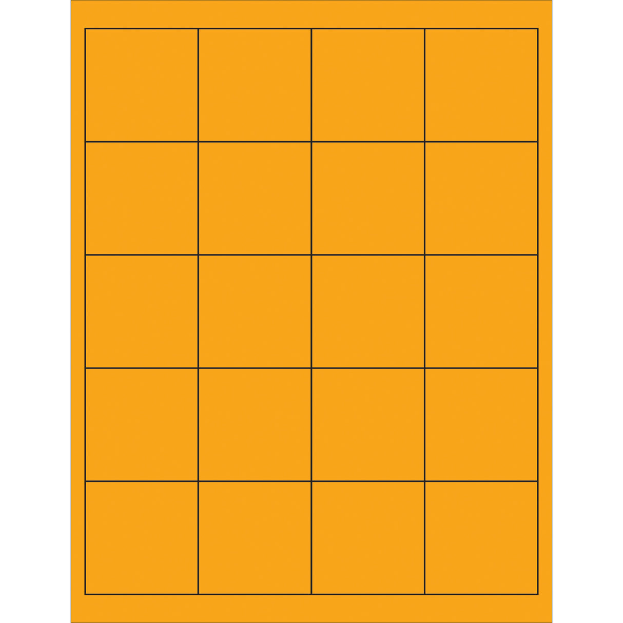 2 x 2" Fluorescent Orange Rectangle Laser Labels