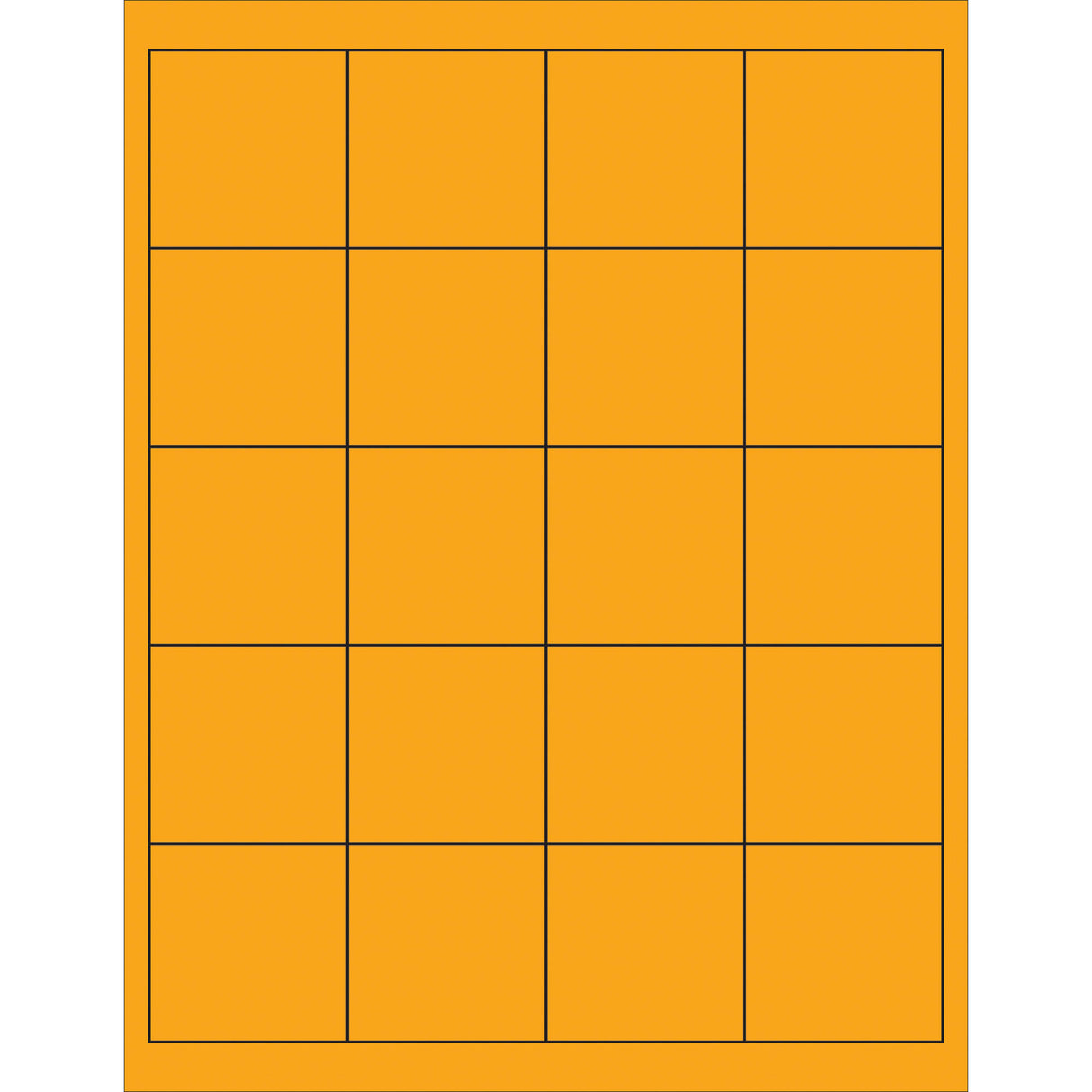 2 x 2" Fluorescent Orange Rectangle Laser Labels