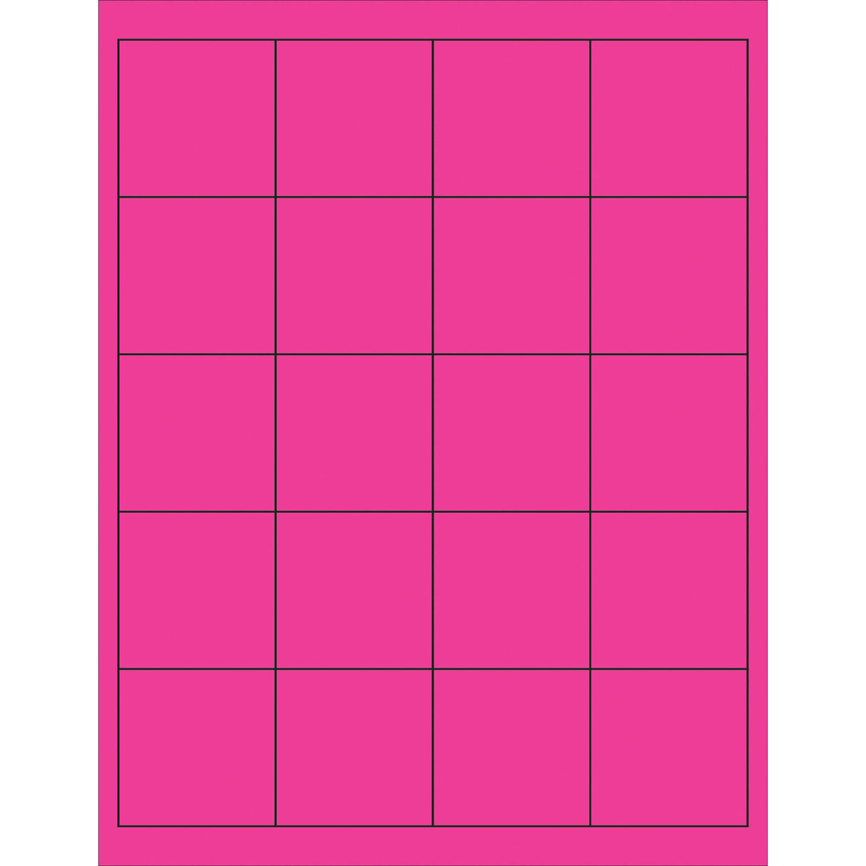 2 x 2" Fluorescent Pink Rectangle Laser Labels