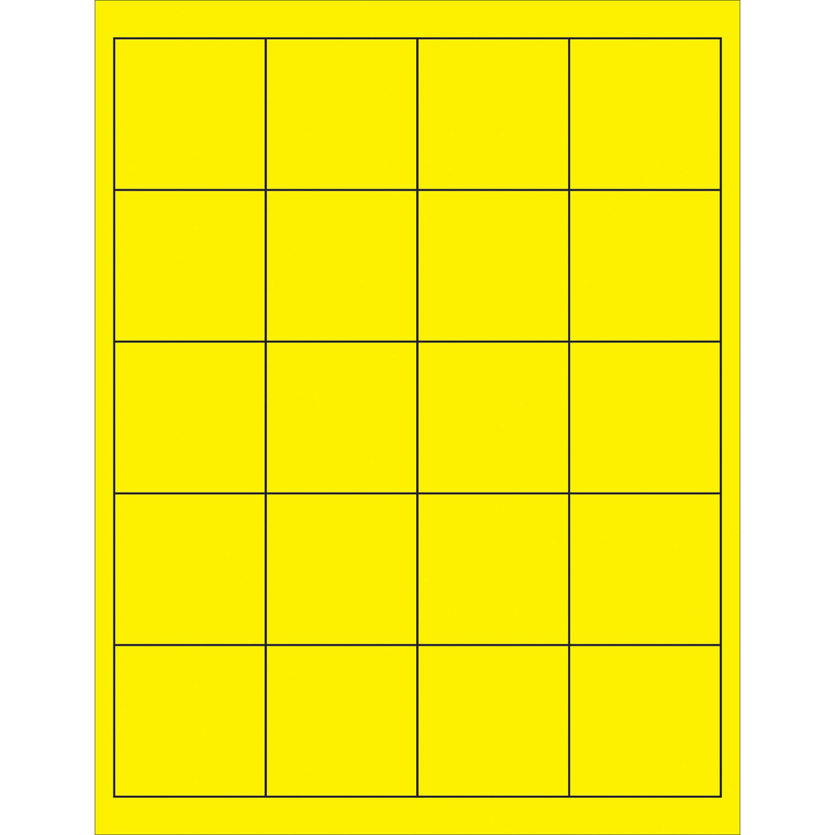 2 x 2" Fluorescent Yellow Rectangle Laser Labels