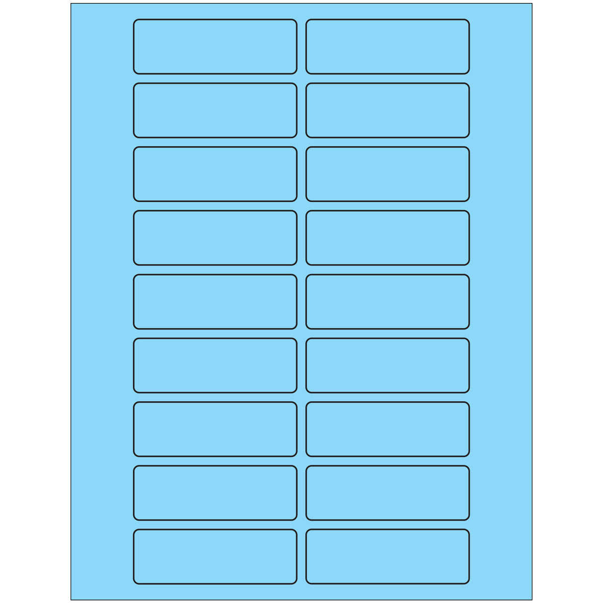 3 x 1" Fluorescent Pastel Blue Rectangle Laser Labels