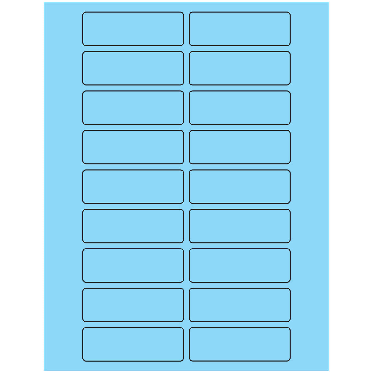 3 x 1" Fluorescent Pastel Blue Rectangle Laser Labels