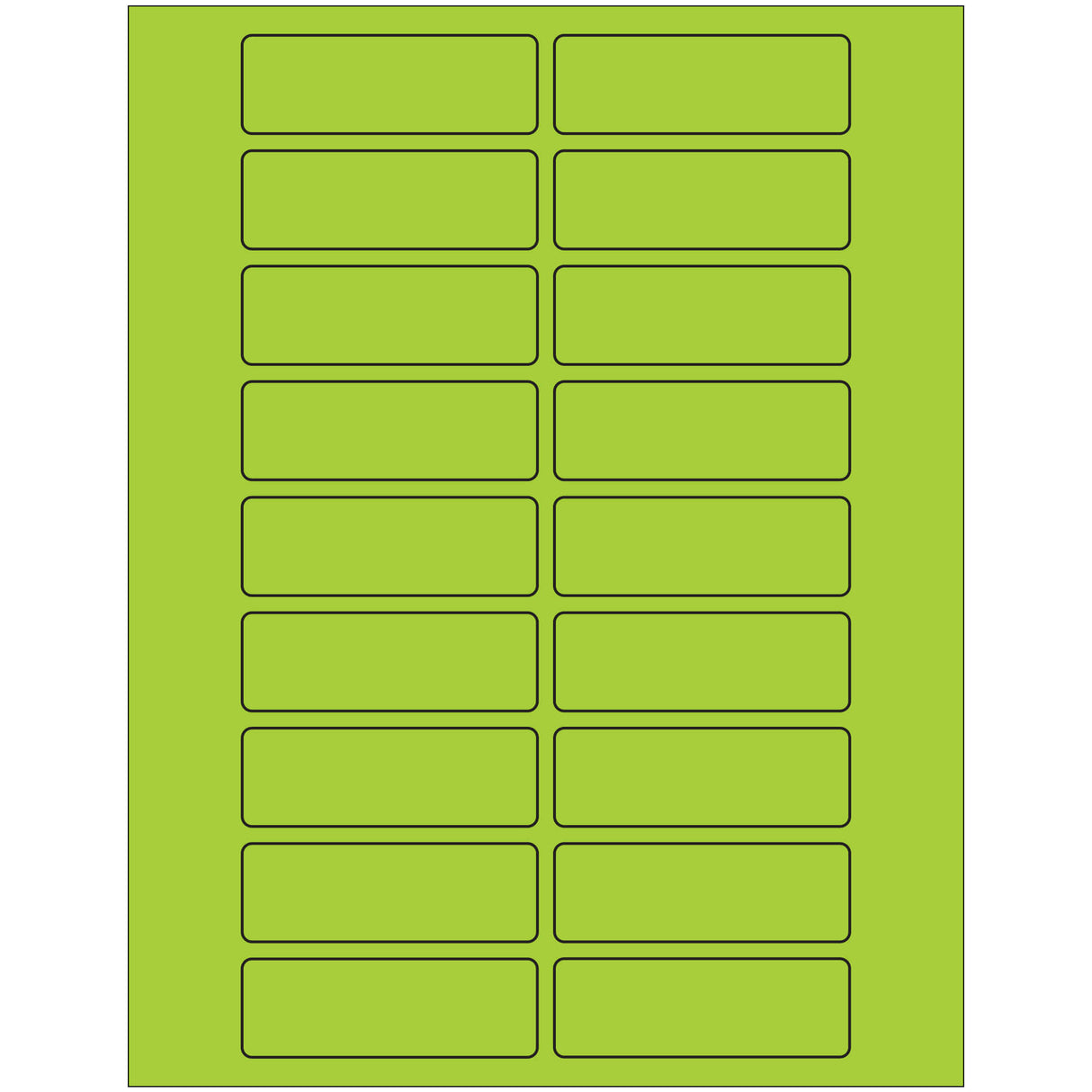 3 x 1" Fluorescent Green Rectangle Laser Labels