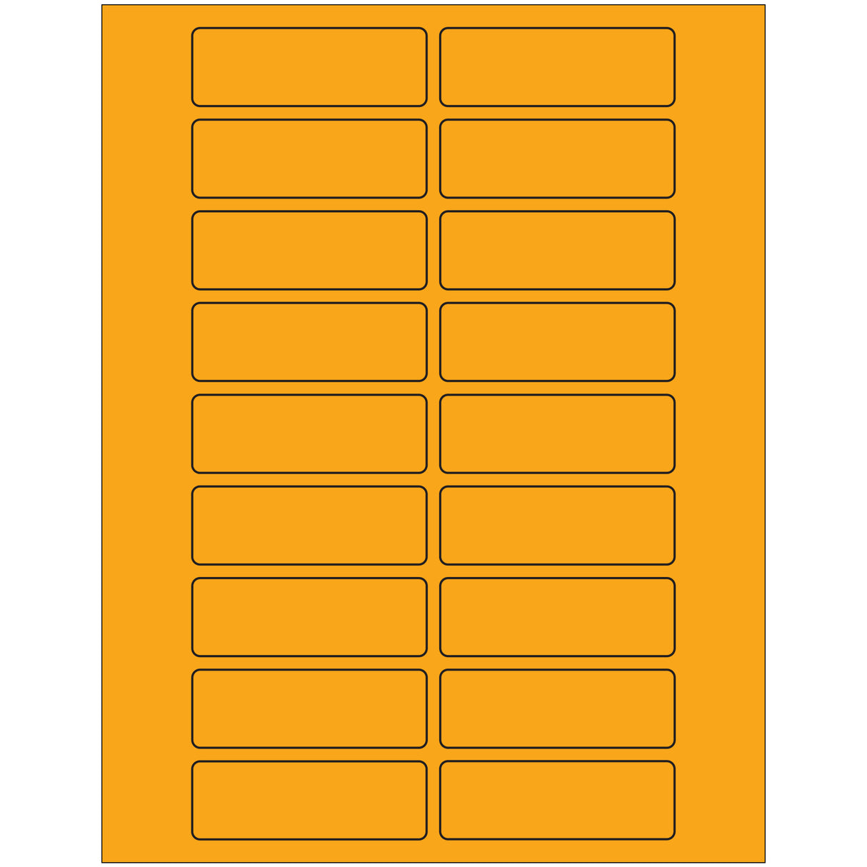3 x 1" Fluorescent Orange Rectangle Laser Labels