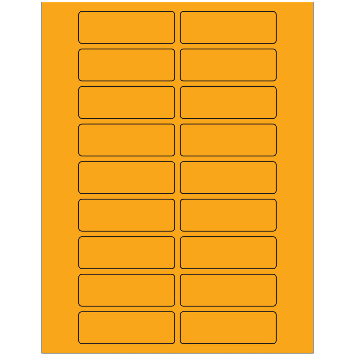3 x 1" Fluorescent Orange Rectangle Laser Labels