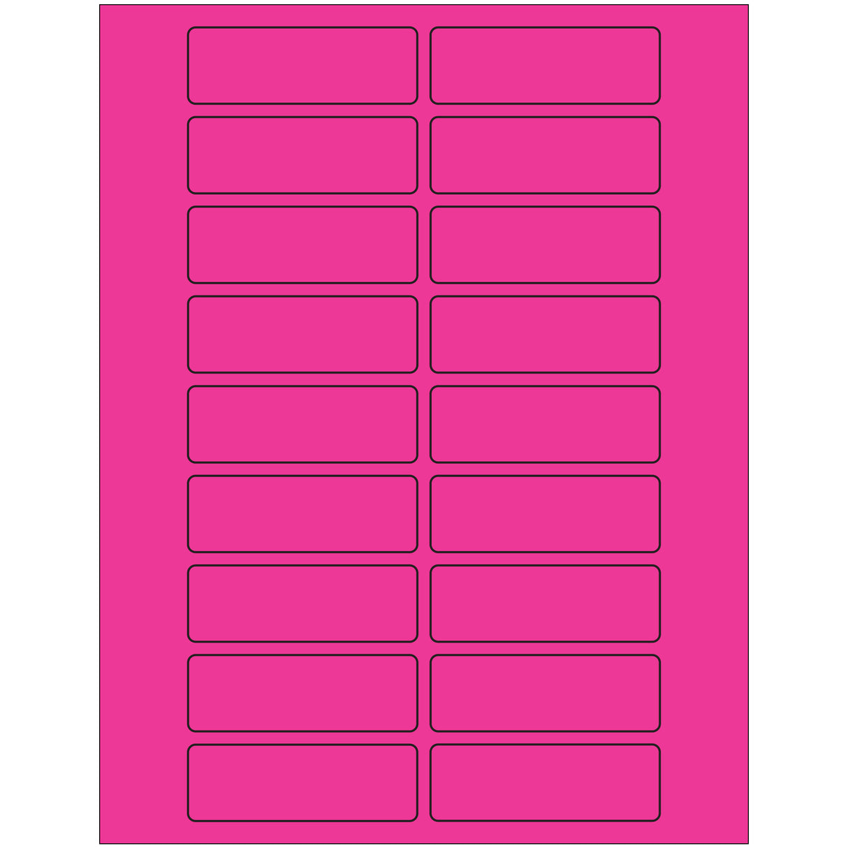 3 x 1" Fluorescent Pink Rectangle Laser Labels