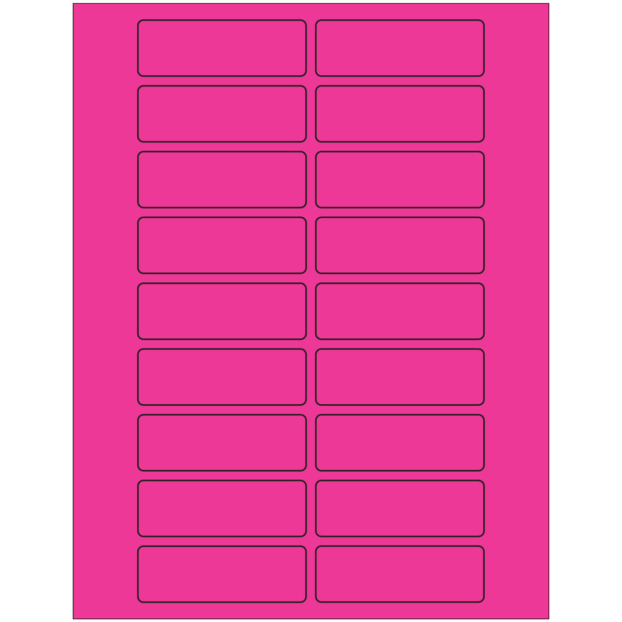 3 x 1" Fluorescent Pink Rectangle Laser Labels