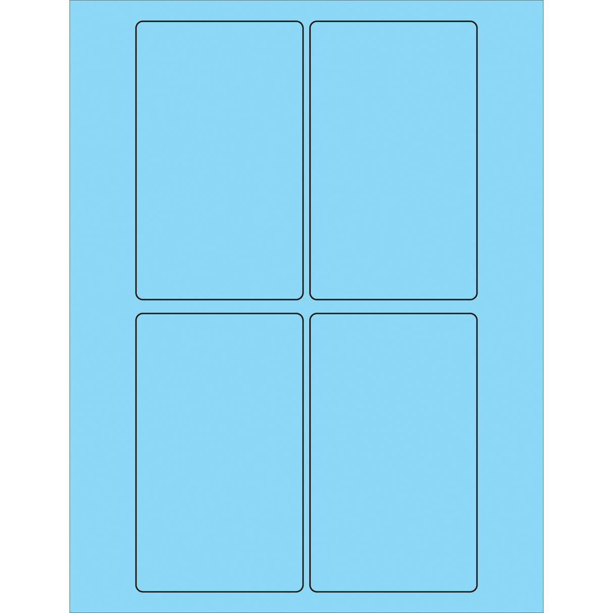 3 x 5" Fluorescent Pastel Blue Rectangle Laser Labels