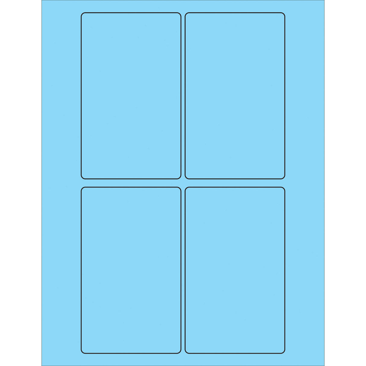 3 x 5" Fluorescent Pastel Blue Rectangle Laser Labels