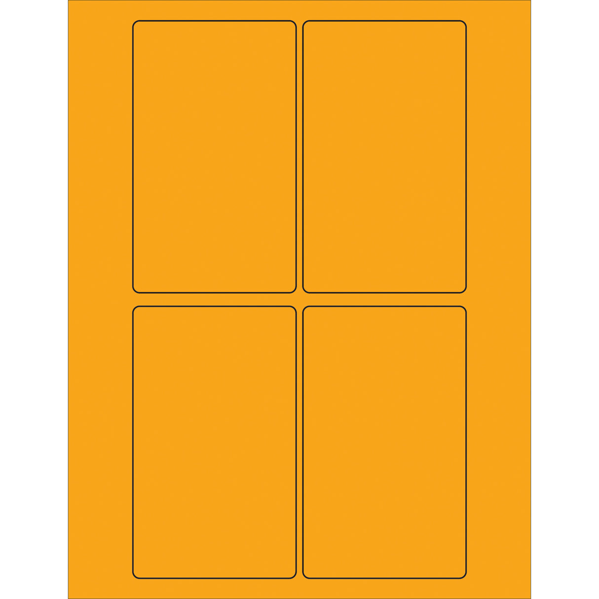 3 x 5" Fluorescent Orange Rectangle Laser Labels
