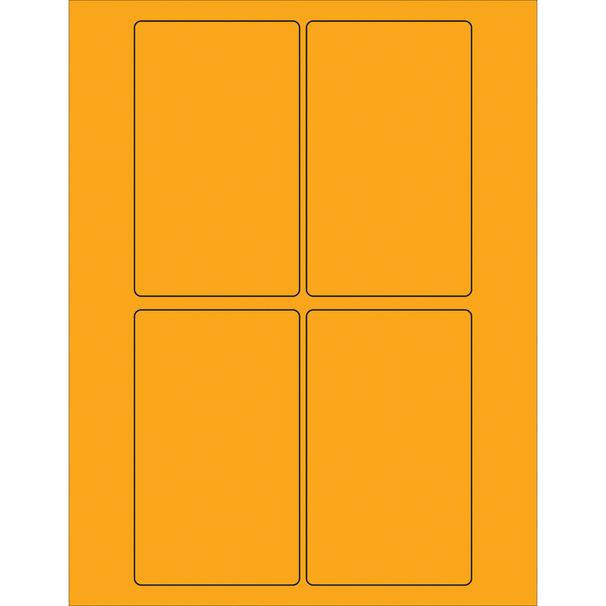 3 x 5" Fluorescent Orange Rectangle Laser Labels