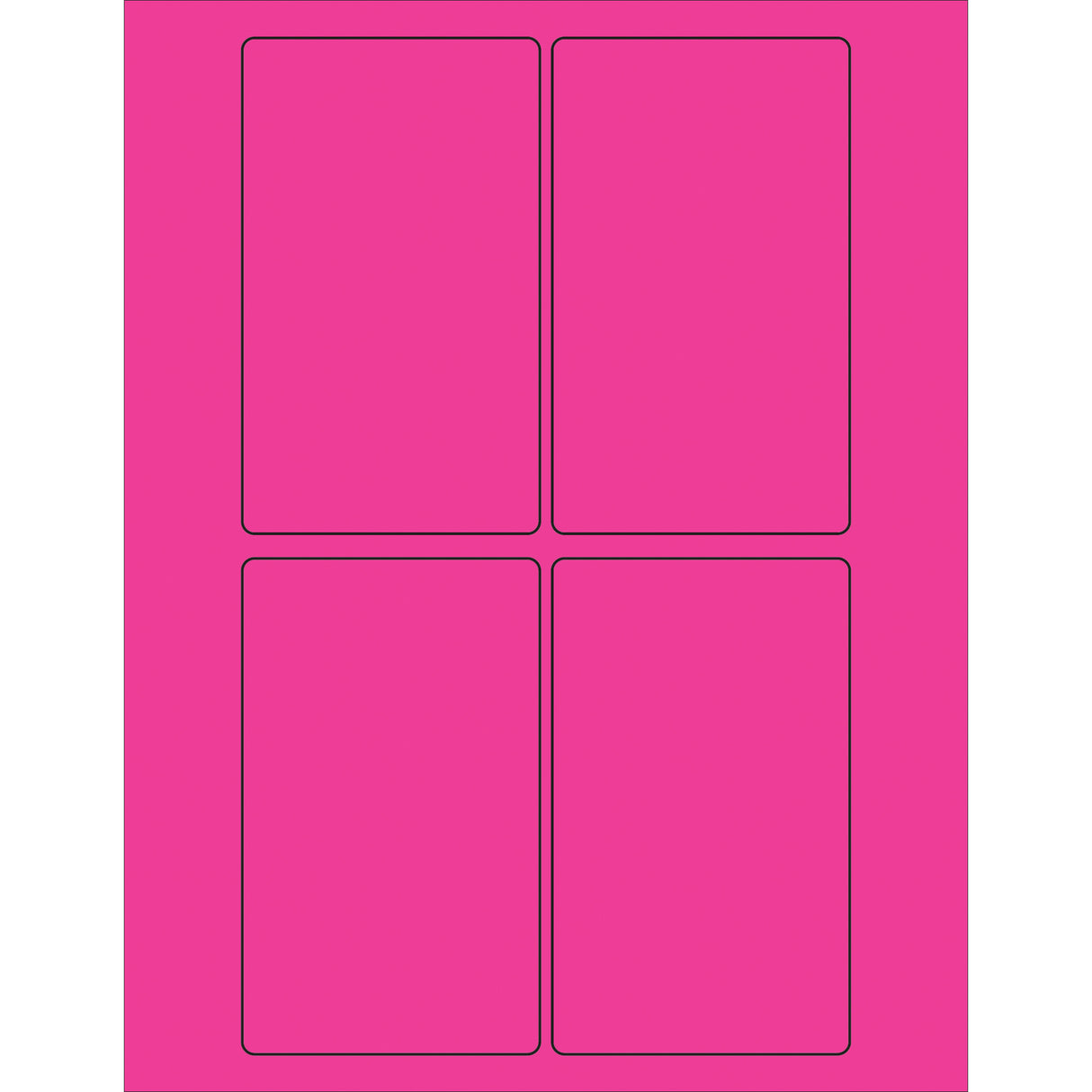 3 x 5" Fluorescent Pink Rectangle Laser Labels