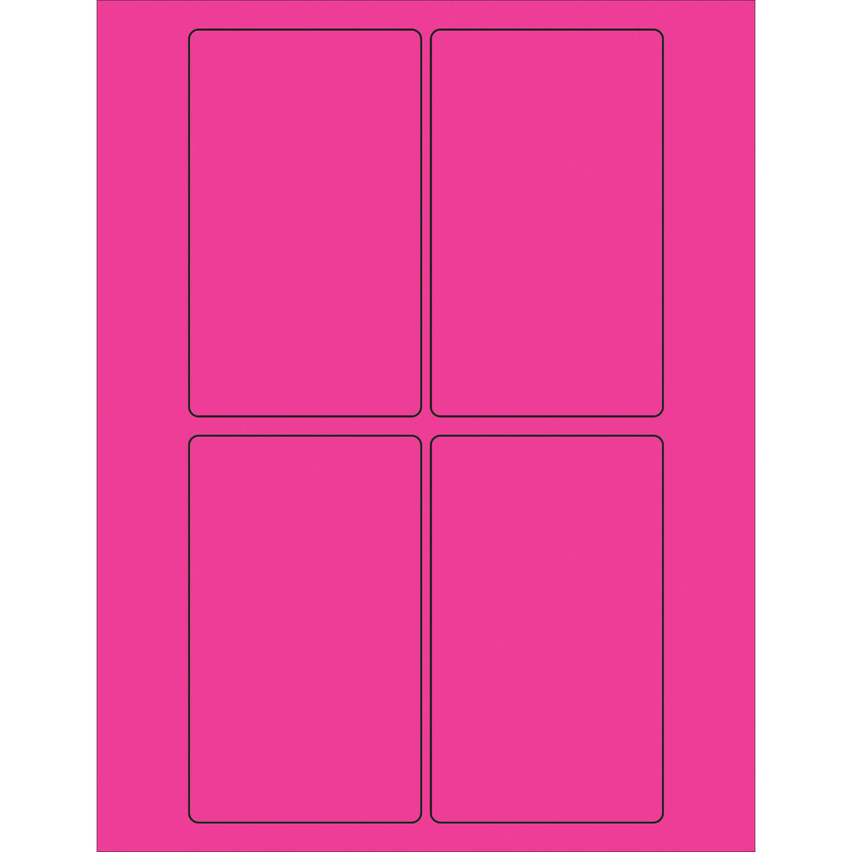 3 x 5" Fluorescent Pink Rectangle Laser Labels