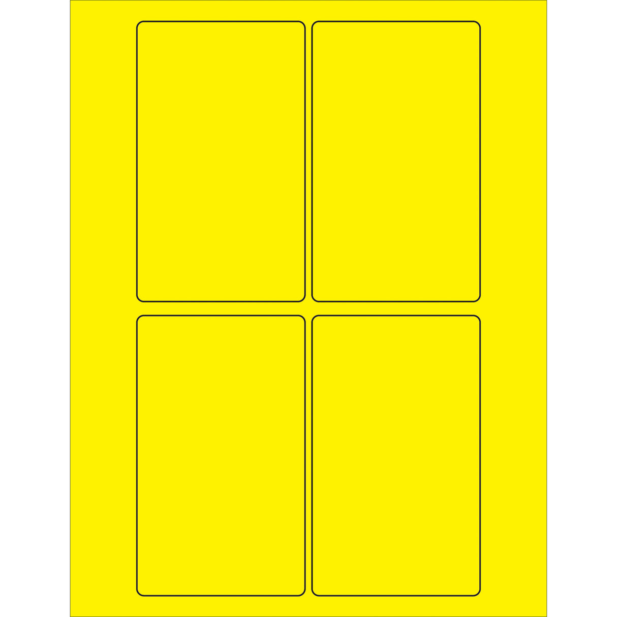 3 x 5" Fluorescent Yellow Rectangle Laser Labels