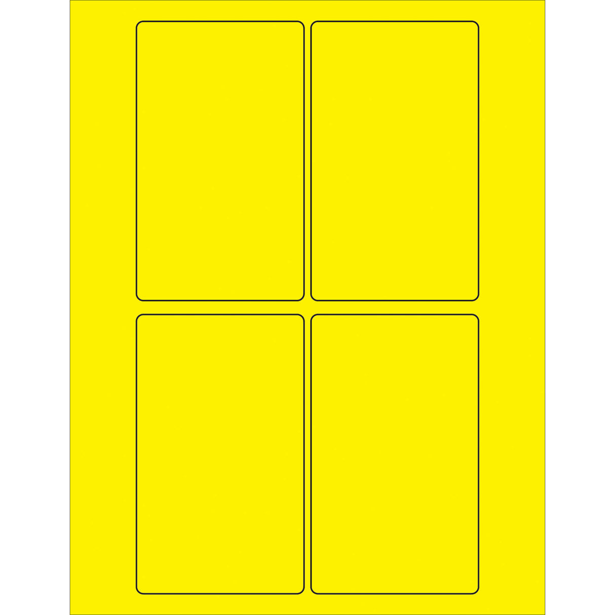 3 x 5" Fluorescent Yellow Rectangle Laser Labels