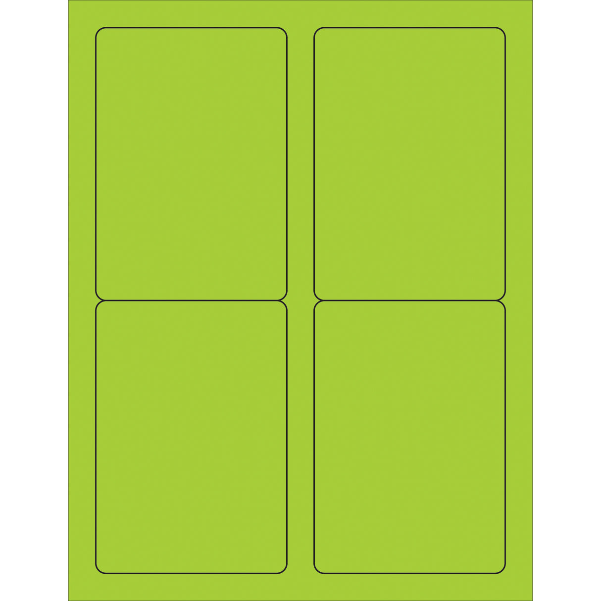3 1/2 x 5" Green Rectangle Laser Labels