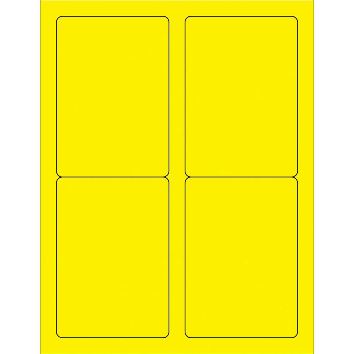 3 1/2 x 5" Fluorescent Yellow Rectangle Laser Labels