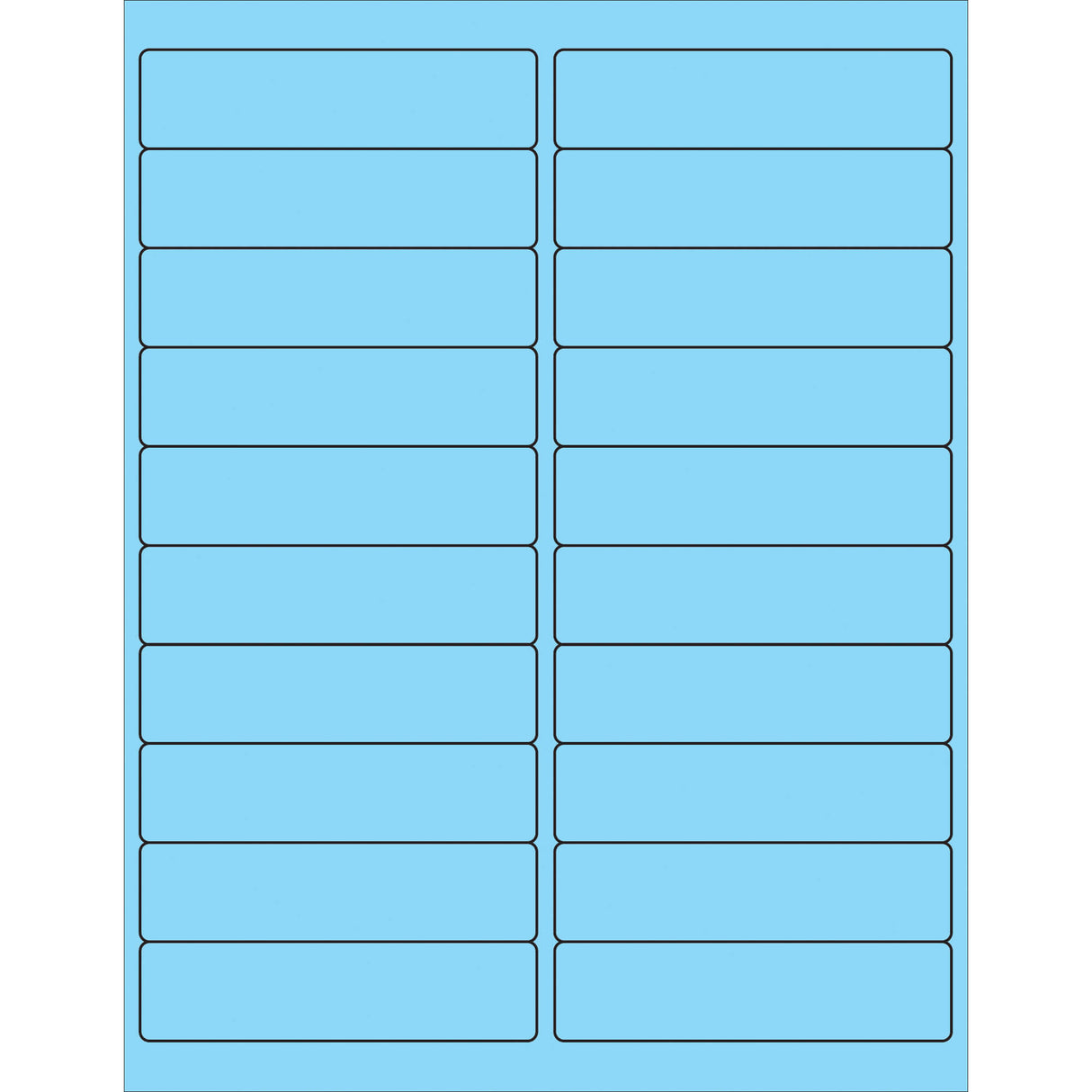 4 x 1" Fluorescent Pastel Blue Rectangle Laser Labels