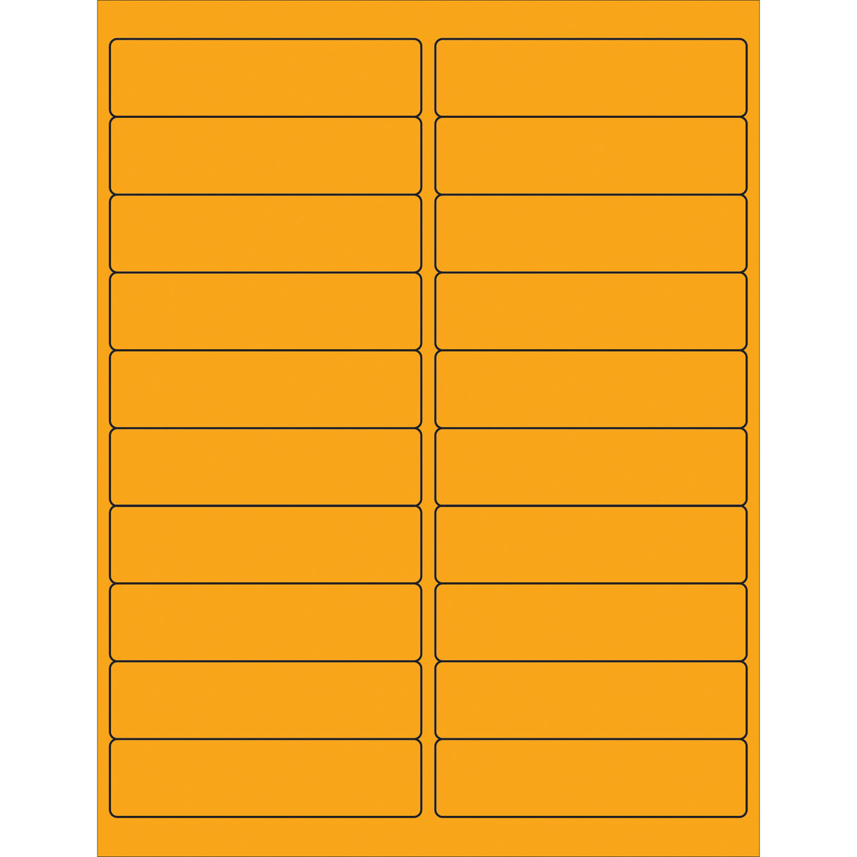 4 x 1" Fluorescent Orange Rectangle Laser Labels
