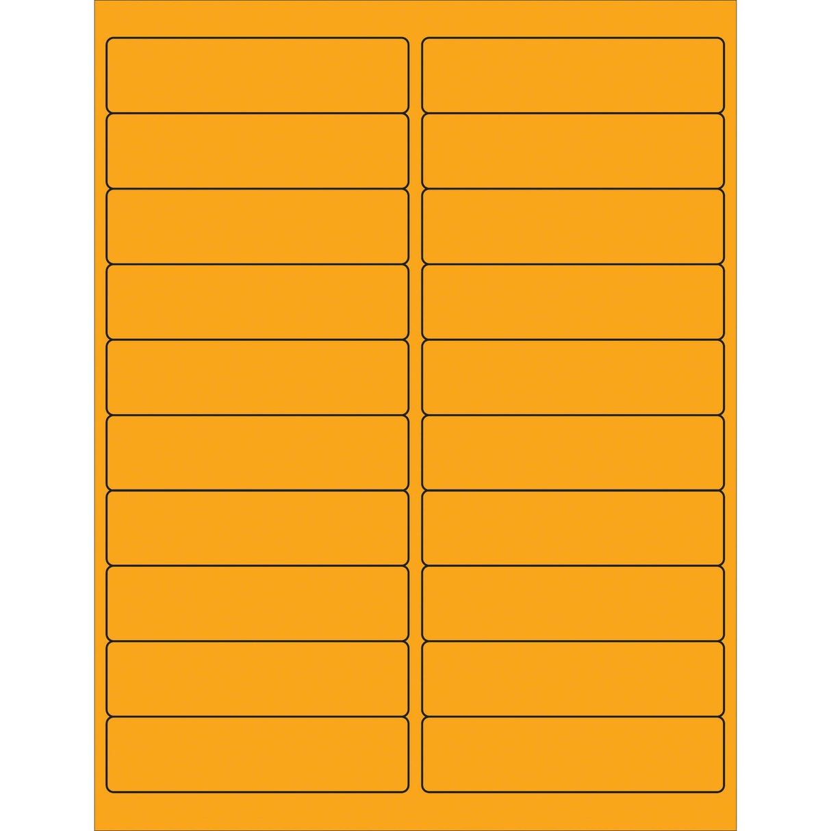 4 x 1" Fluorescent Orange Rectangle Laser Labels