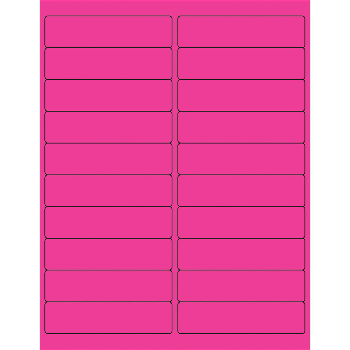 4 x 1" Fluorescent Pink Rectangle Laser Labels