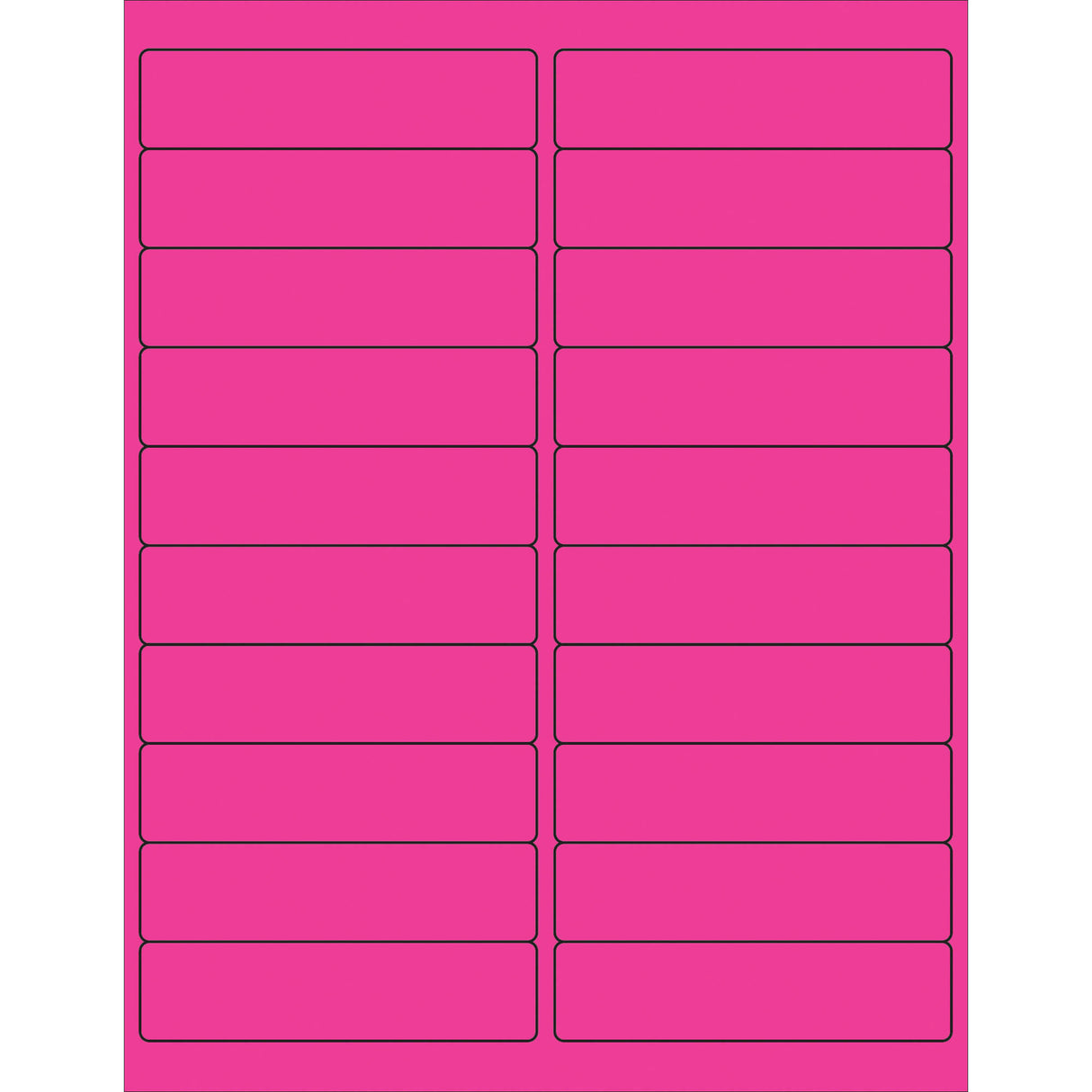 4 x 1" Fluorescent Pink Rectangle Laser Labels