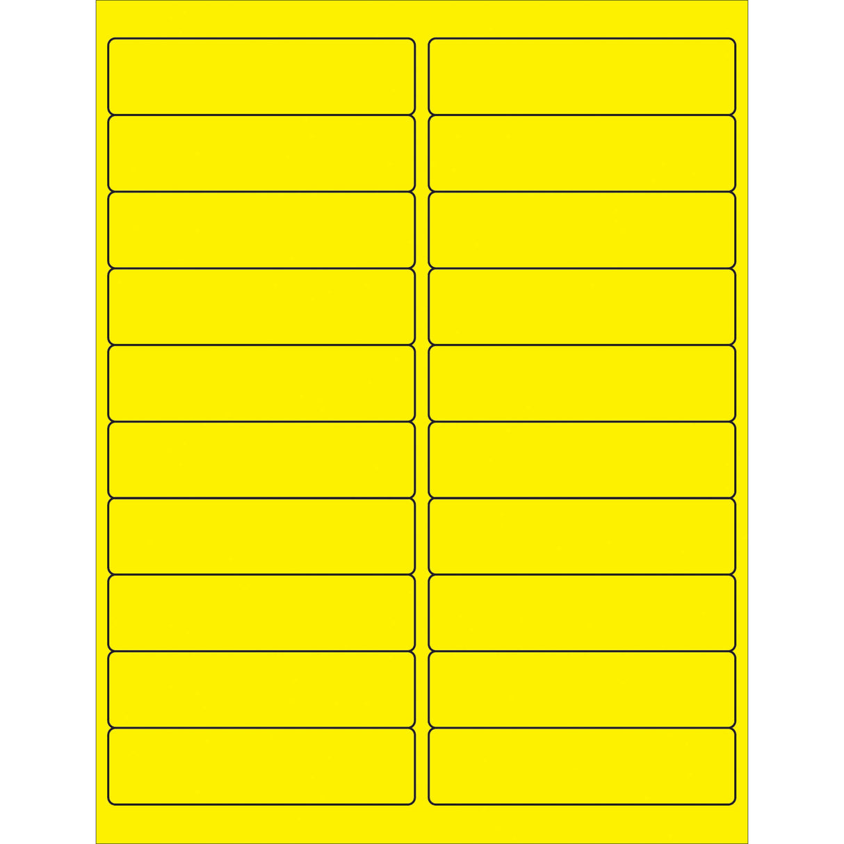 4 x 1" Fluorescent Yellow Rectangle Laser Labels