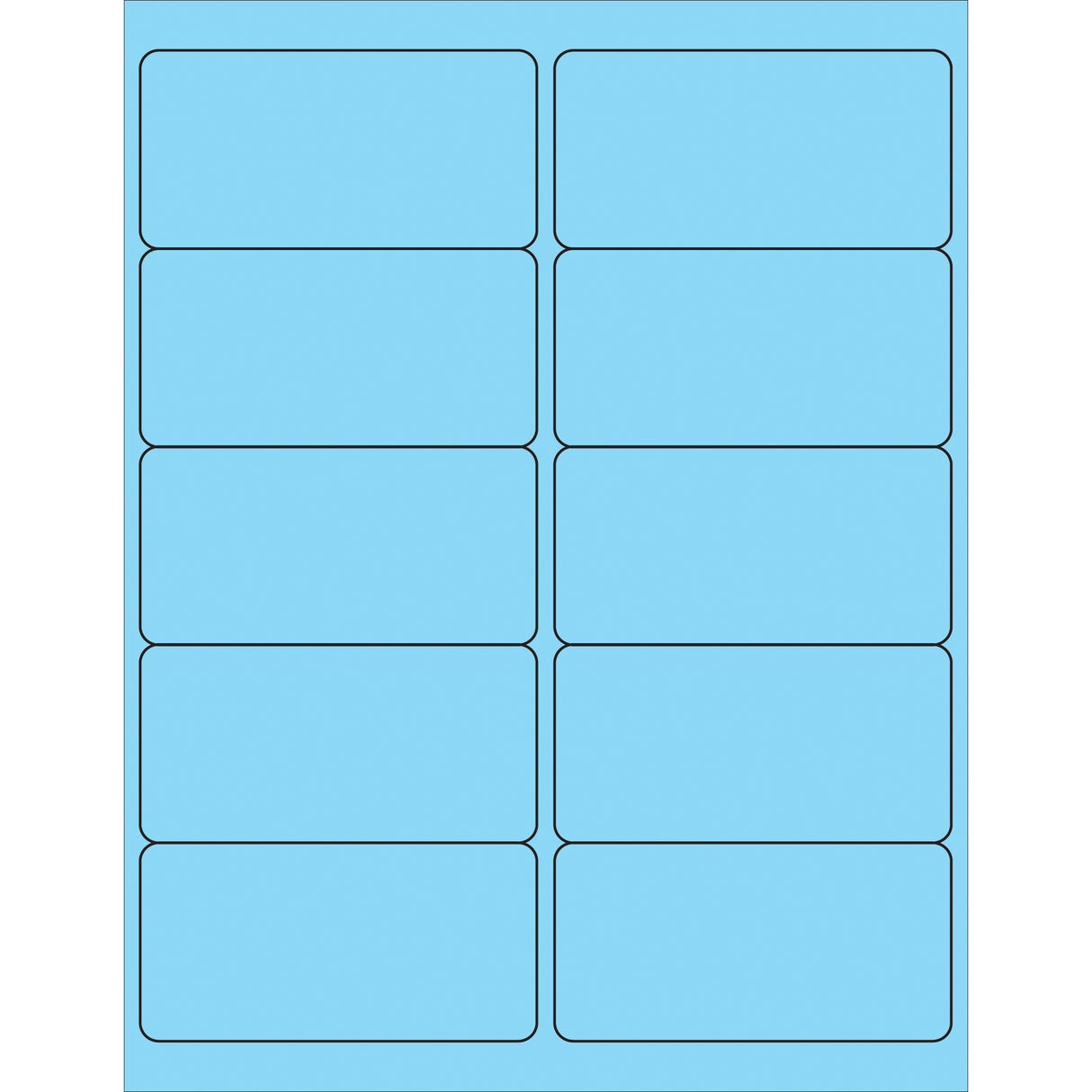 4 x 2" Fluorescent Pastel Blue Rectangle Laser Labels