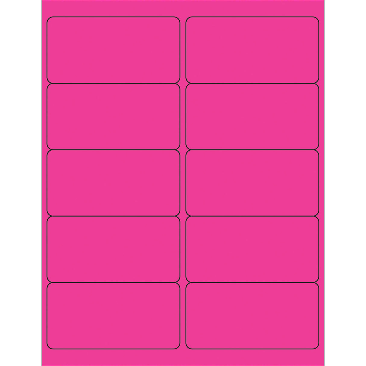 4 x 2" Fluorescent Pink Rectangle Laser Labels