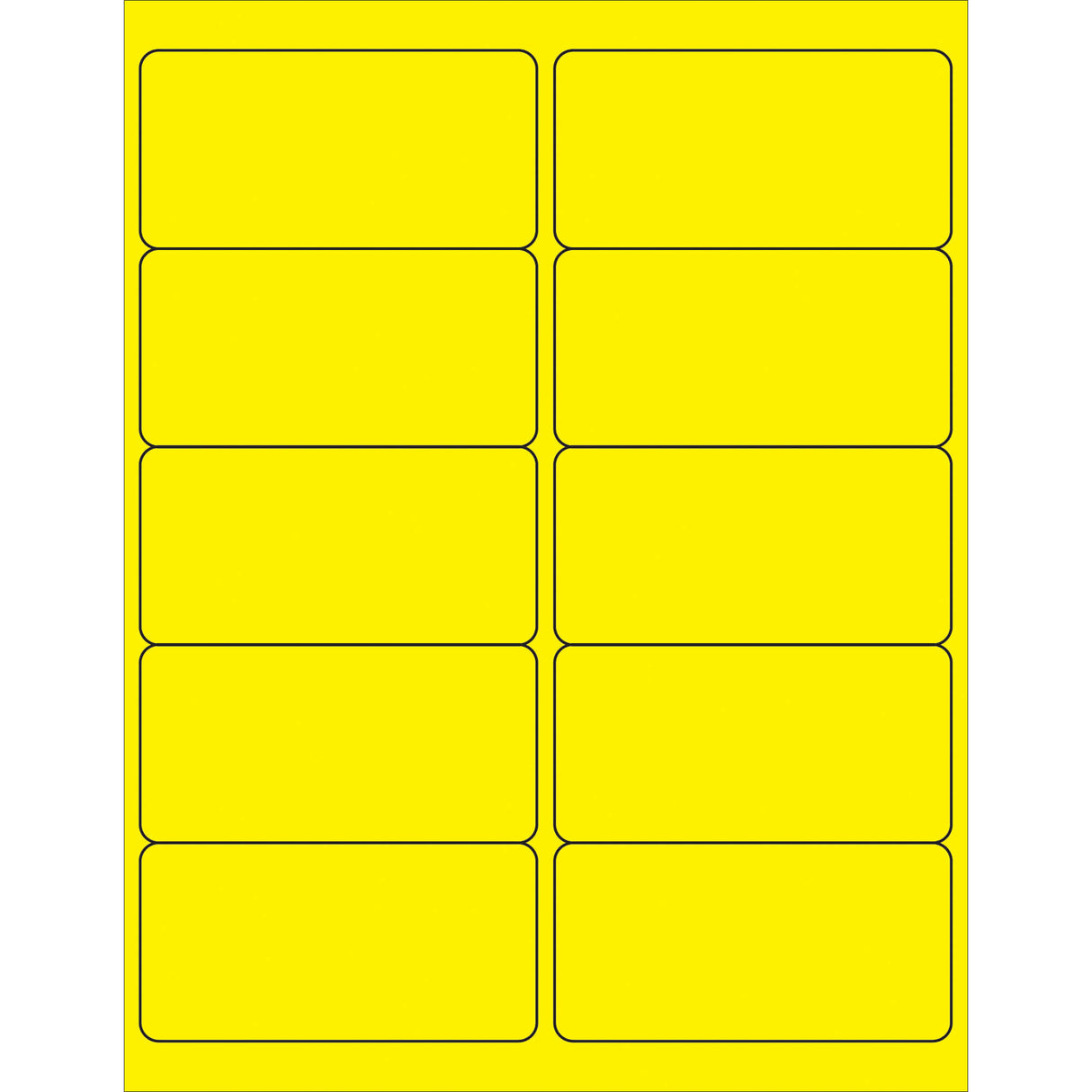 4 x 2" Fluorescent Yellow Rectangle Laser Labels