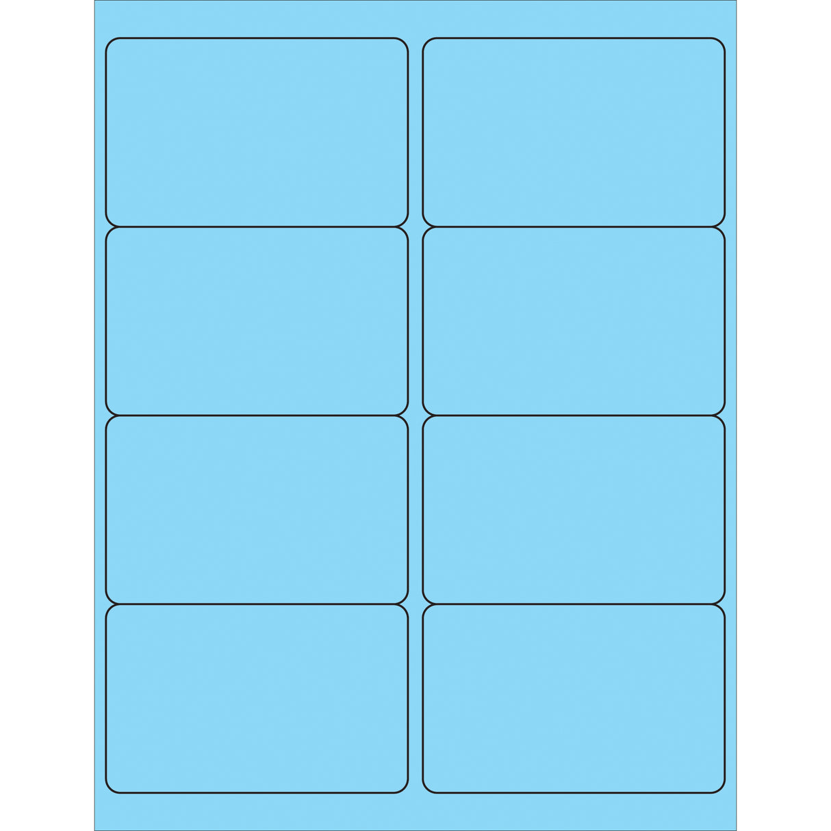4 x 2 1/2" Fluorescent Pastel Blue Rectangle Laser Labels