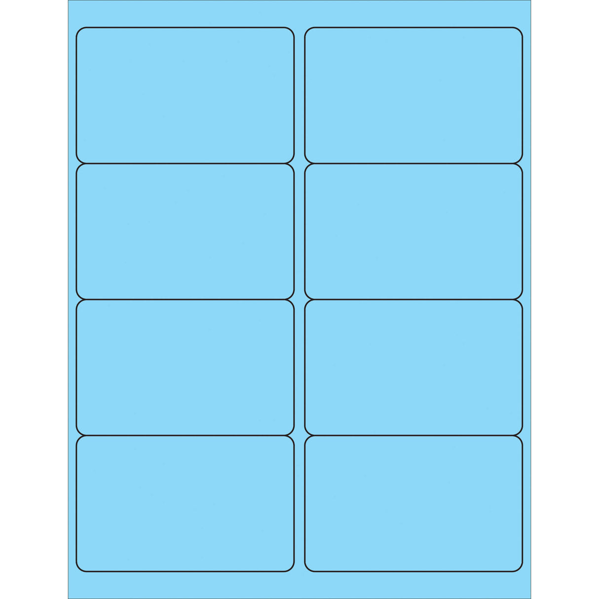 4 x 2 1/2" Fluorescent Pastel Blue Rectangle Laser Labels