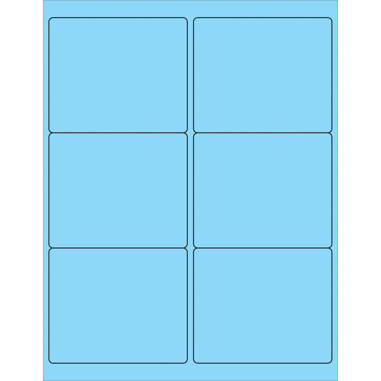 4 x 3 1/3" Fluorescent Pastel Blue Rectangle Laser Labels