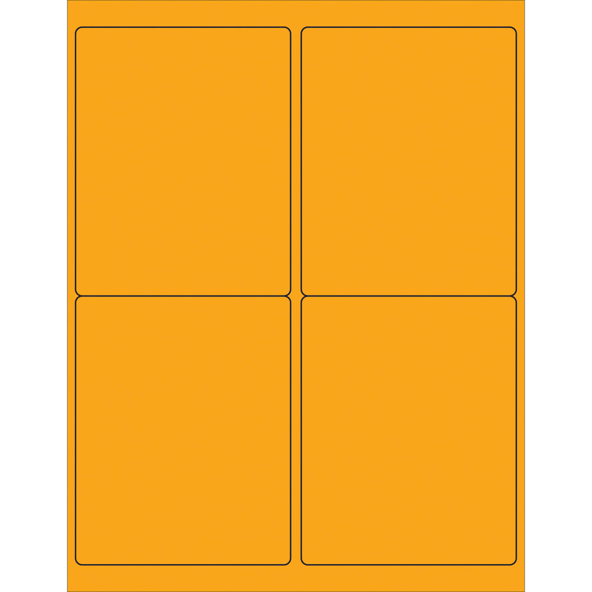 4" x 5" Fluorescent Orange Rectangle Laser Labels