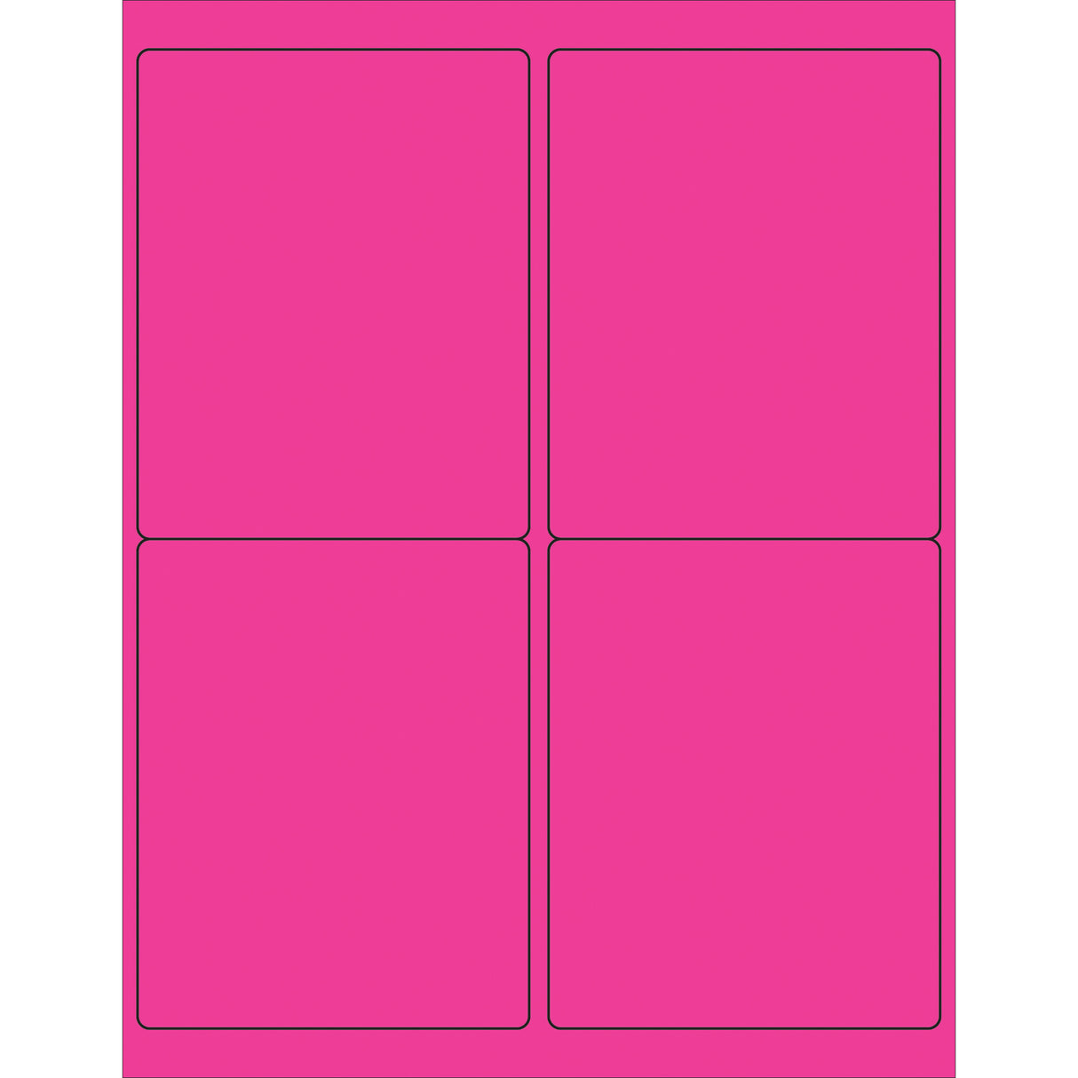 4 x 5" Fluorescent Pink Rectangle Laser Labels