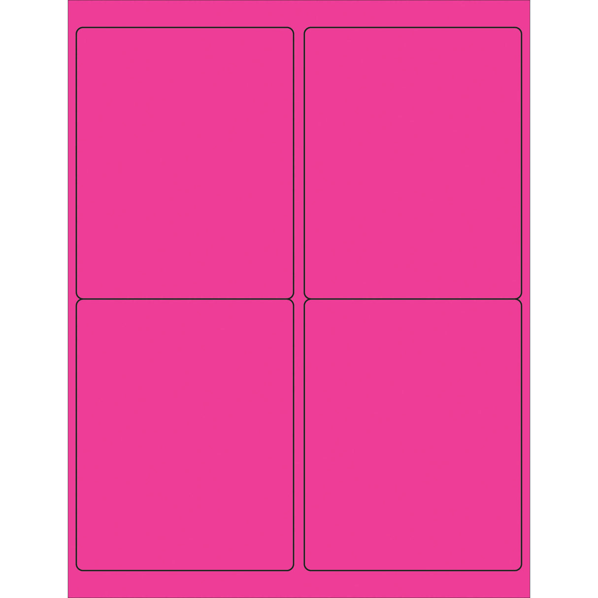 4 x 5" Fluorescent Pink Rectangle Laser Labels