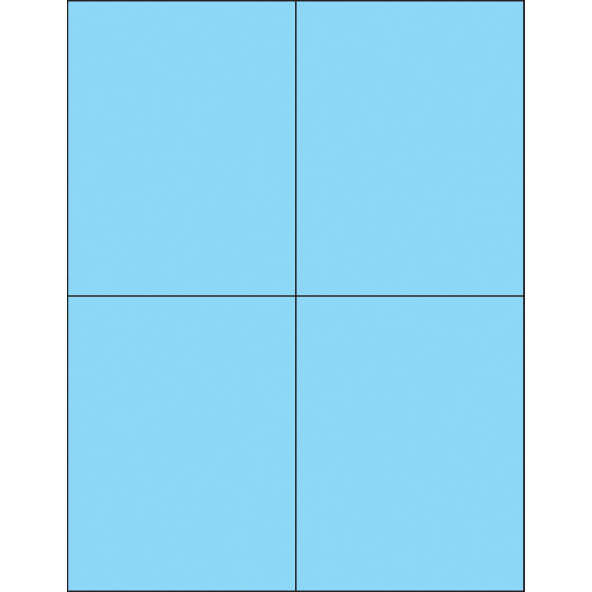 4 1/4 x 5 1/2" Fluorescent Pastel Blue Rectangle Laser Labels