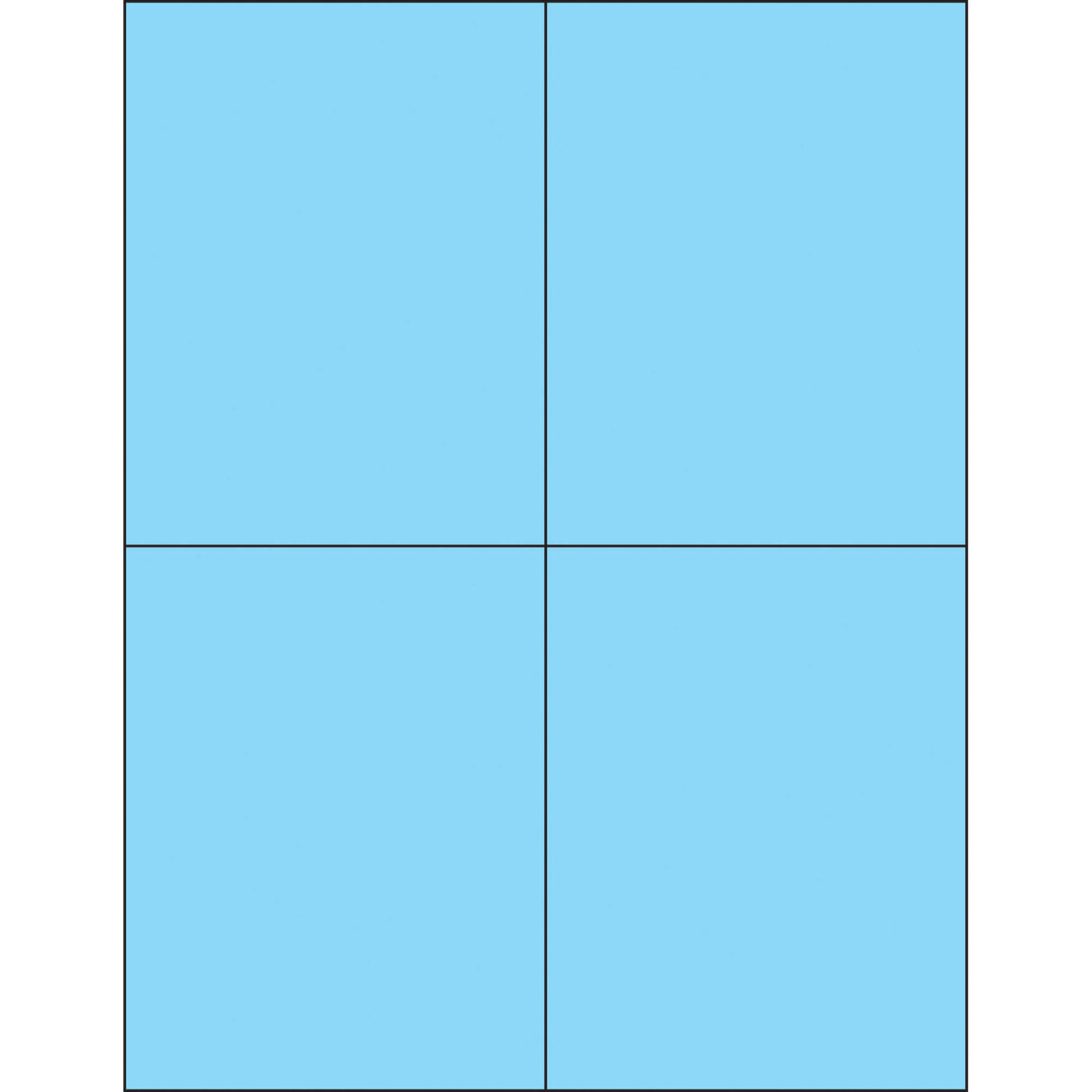 4 1/4 x 5 1/2" Fluorescent Pastel Blue Rectangle Laser Labels