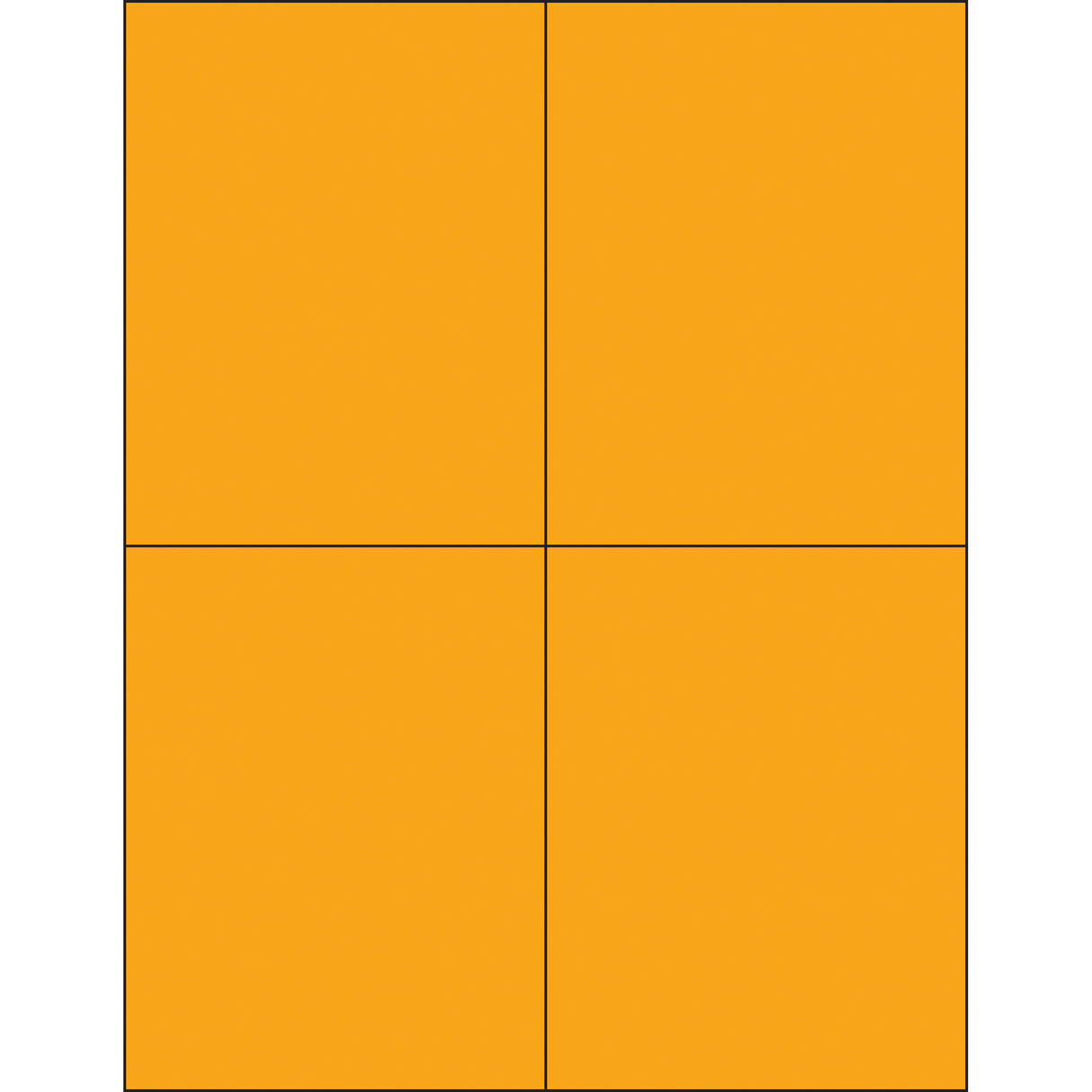 4 1/4 x 5 1/2 "Fluorescent Orange Rectangle Laser Labels