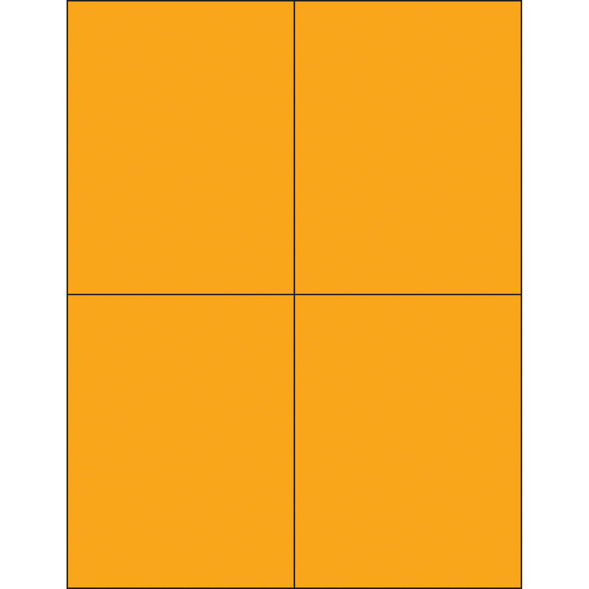 4 1/4 x 5 1/2 "Fluorescent Orange Rectangle Laser Labels