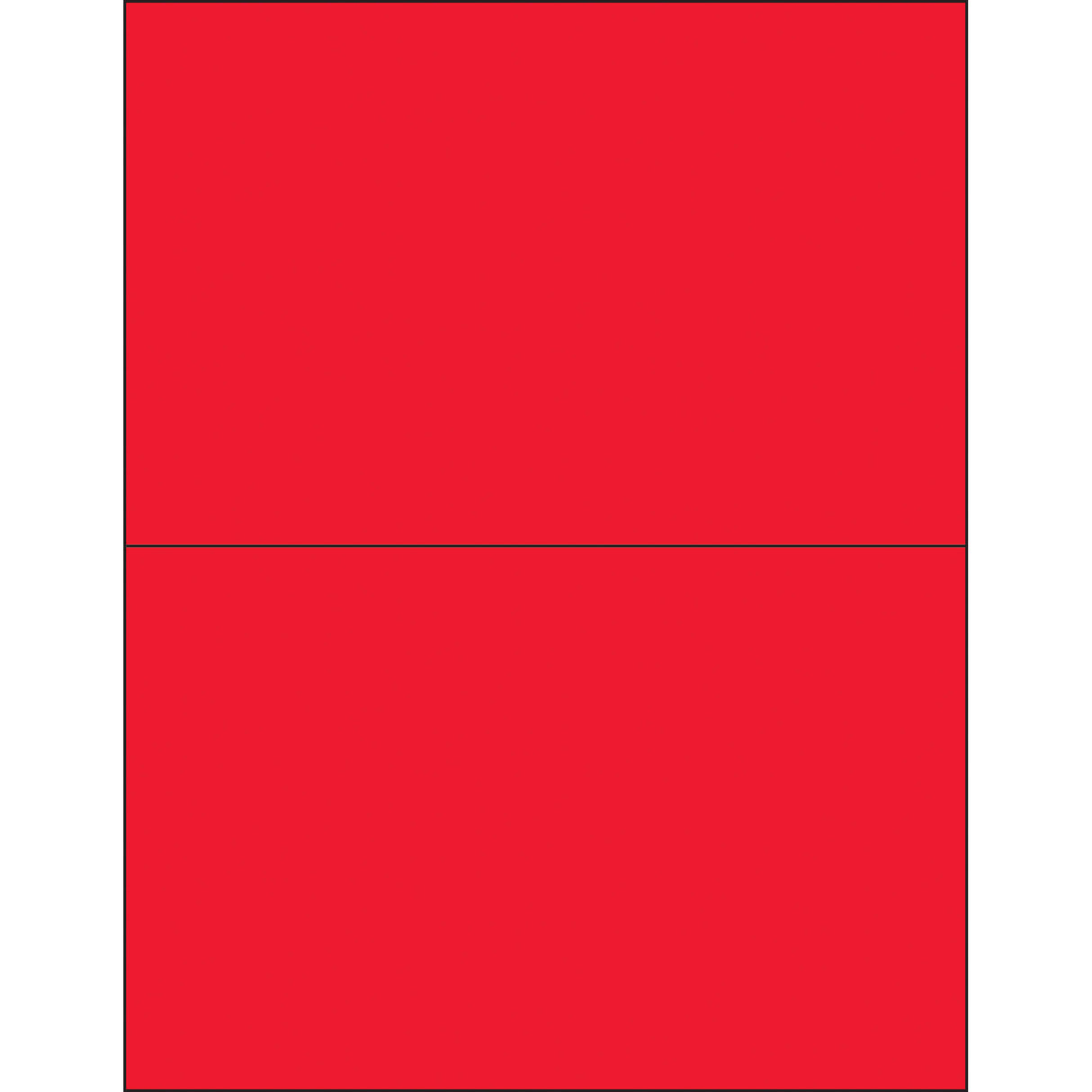 8 1/2 x 5 1/2" Fluorescent Red Rectangle Laser Labels