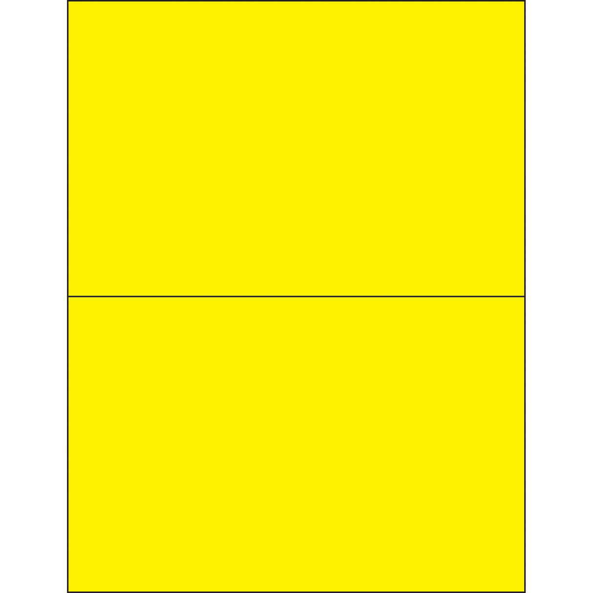 8 1/2 x 5 1/2" Fluorescent Yellow Rectangle Laser Labels